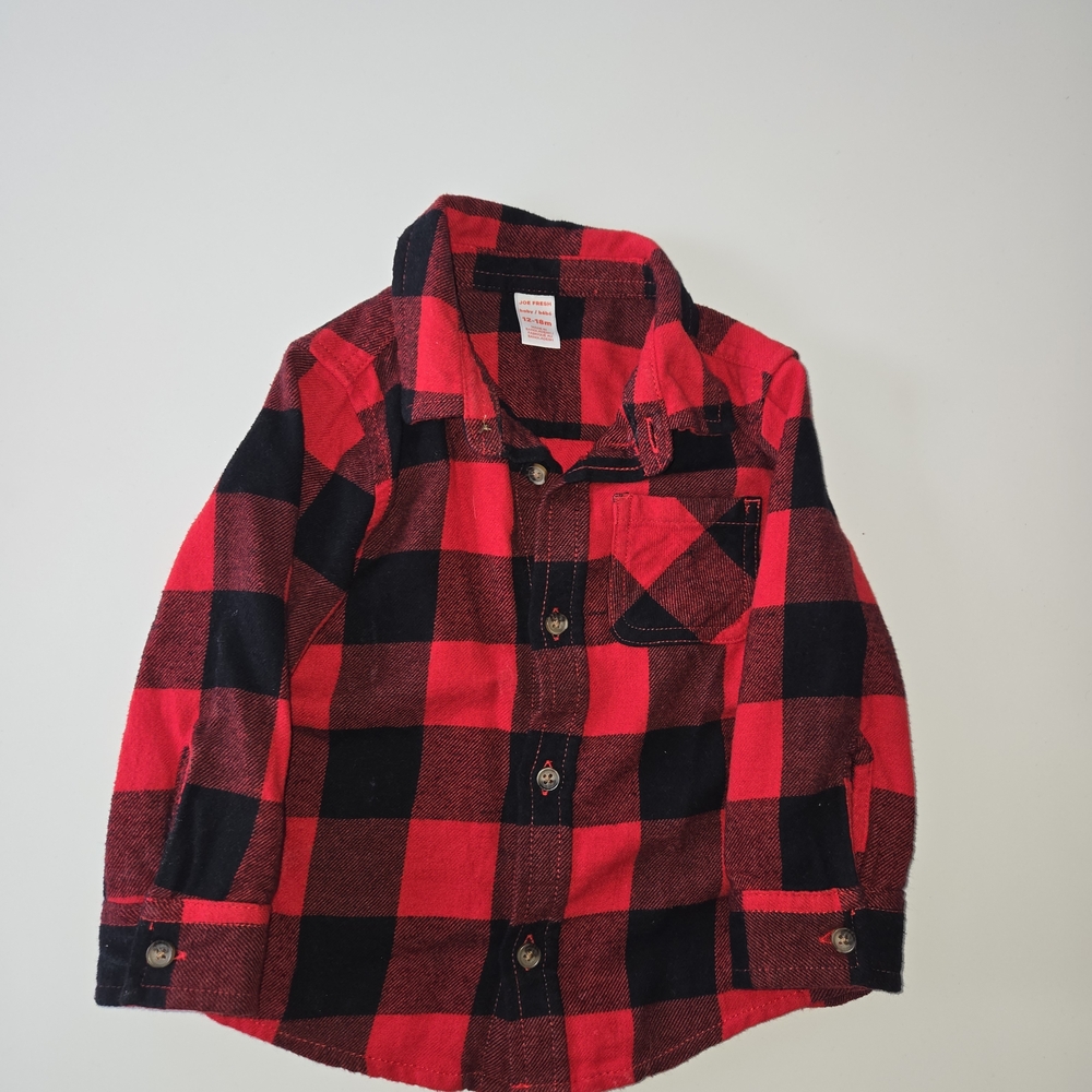 Joe Fresh Kids Red and Black Checkered Shirt